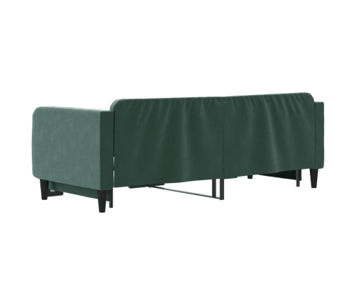 Sofá cama nido terciopelo verde oscuro 90x200 cm