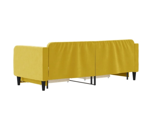 Sofá cama nido con cajones terciopelo amarillo 80x200 cm