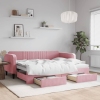 vidaXL Sofá cama nido con cajones terciopelo rosa 90x200 cm