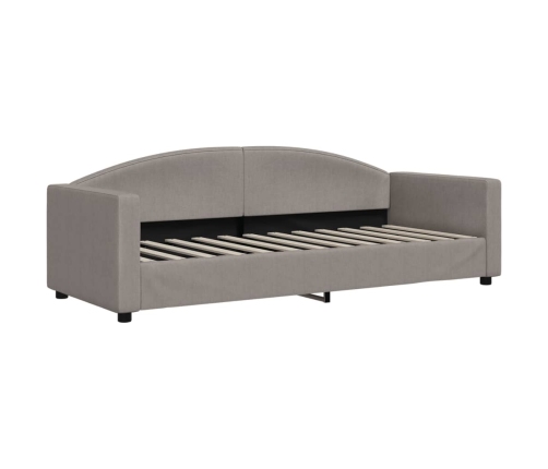 Sofá cama con colchón tela gris taupe 80x200 cm