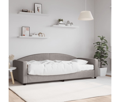 Sofá cama con colchón tela gris taupe 90x200 cm