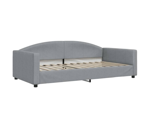 Sofá cama con colchón tela gris claro 100x200 cm