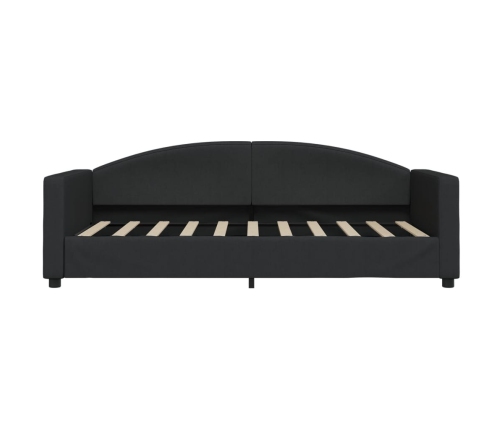 Sofá cama con colchón tela negro 90x190 cm