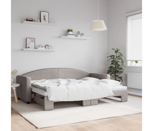 Sofá cama nido tela gris taupe 80x200 cm