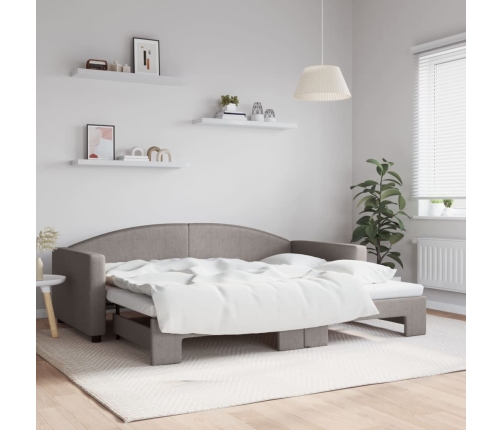 Sofá cama nido tela gris taupe 90x200 cm