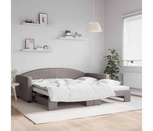 vidaXL Sofá cama nido tela gris taupe 100x200 cm