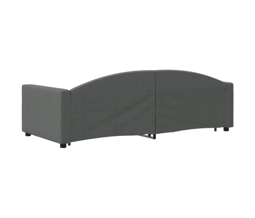 Sofá cama nido con cajones tela gris oscuro 90x200 cm