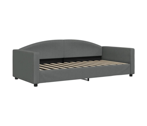 Sofá cama nido con cajones tela gris oscuro 90x200 cm