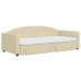 Sofá cama nido con cajones tela color crema 90x200 cm