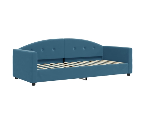 vidaXL Sofá cama con colchón terciopelo azul 80x200 cm