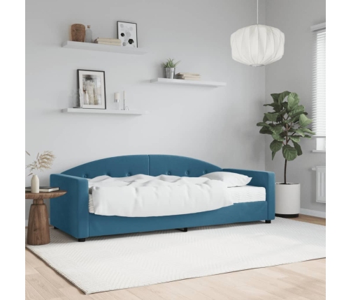 vidaXL Sofá cama con colchón terciopelo azul 80x200 cm