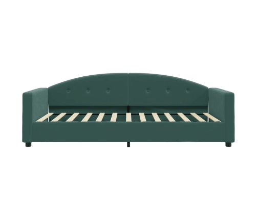 Sofá cama con colchón terciopelo verde oscuro 100x200 cm