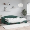 Sofá cama nido con colchón terciopelo verde oscuro 80x200 cm