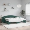 Sofá cama nido con colchón terciopelo verde oscuro 90x200 cm