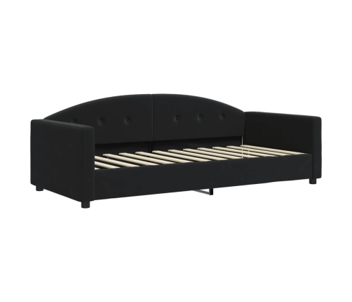 vidaXL Sofá cama nido con colchón terciopelo negro 90x200 cm