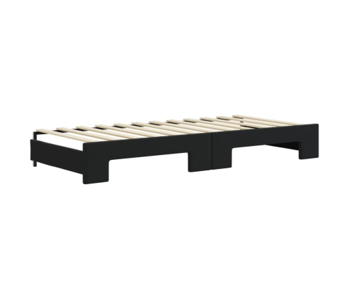 vidaXL Sofá cama nido con colchón terciopelo negro 90x200 cm