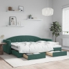 Sofá cama nido con cajones terciopelo verde oscuro 80x200 cm