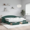 Sofá cama nido con cajones terciopelo verde oscuro 90x200 cm