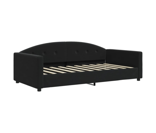 vidaXL Sofá cama nido con cajones terciopelo negro 90x190 cm