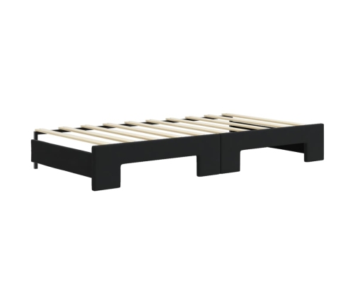 vidaXL Sofá cama nido con cajones terciopelo negro 90x190 cm