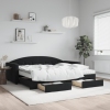 vidaXL Sofá cama nido con cajones terciopelo negro 90x190 cm