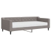 vidaXL Sofá cama con colchón tela gris taupe 90x200 cm