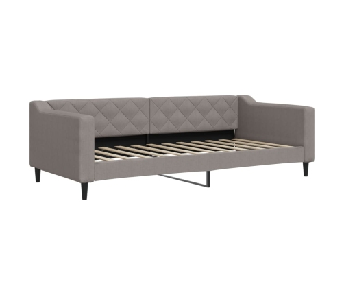 vidaXL Sofá cama con colchón tela gris taupe 90x200 cm