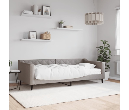 vidaXL Sofá cama con colchón tela gris taupe 90x200 cm