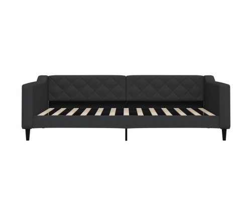 Sofá cama con colchón tela negro 100x200 cm
