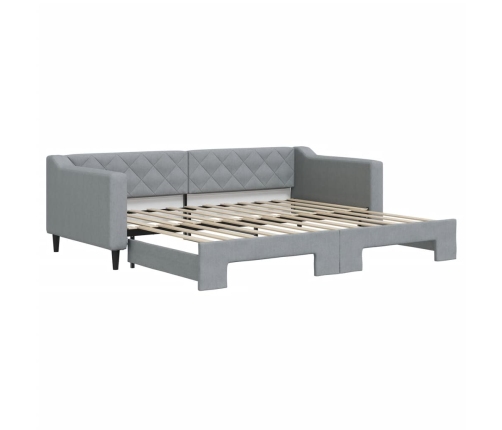 vidaXL Sofá cama nido tela gris claro 90x200 cm