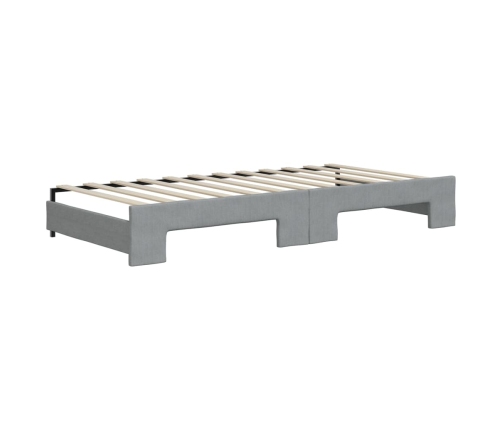 vidaXL Sofá cama nido tela gris claro 90x200 cm