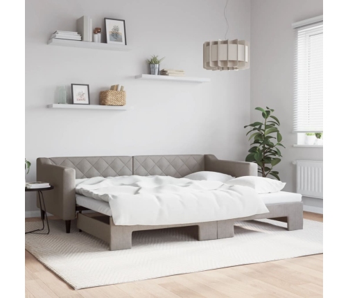 Sofá cama nido tela gris taupe 90x200 cm