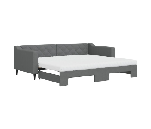 Sofá cama nido con colchón tela gris oscuro 90x200 cm