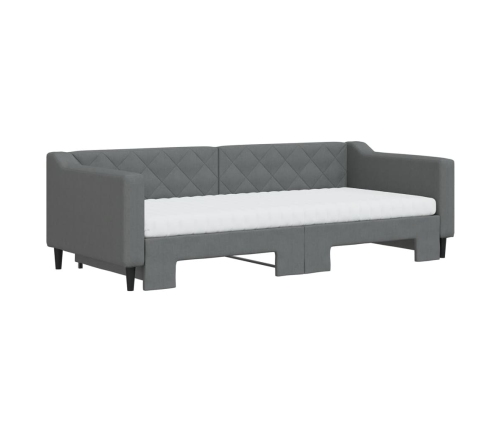 Sofá cama nido con colchón tela gris oscuro 90x200 cm