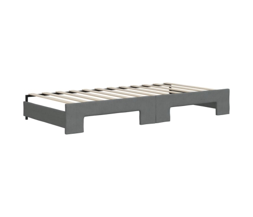 Sofá cama nido con colchón tela gris oscuro 90x200 cm