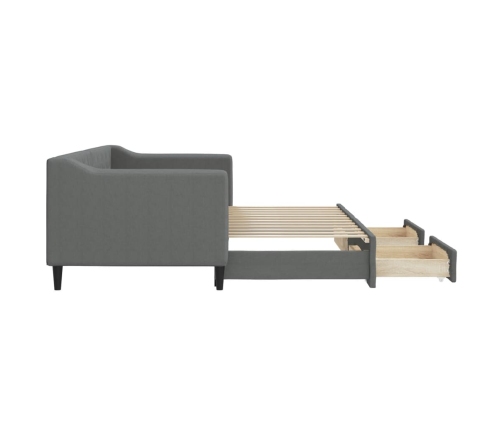 Sofá cama nido con cajones tela gris oscuro 80x200 cm