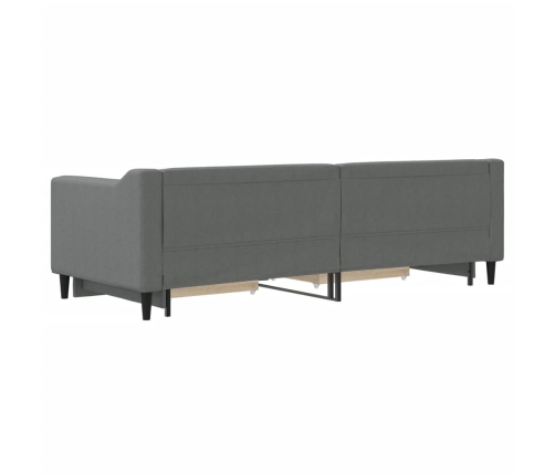 Sofá cama nido con cajones tela gris oscuro 80x200 cm