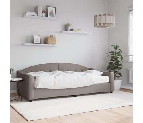 Sofá cama con colchón tela gris taupe 90x200 cm