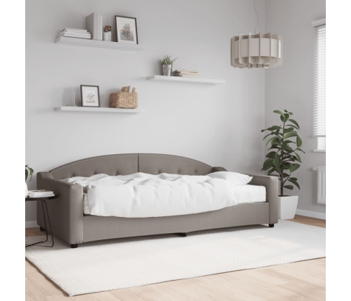 Sofá cama con colchón tela gris taupe 100x200 cm