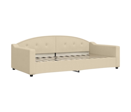 vidaXL Sofá cama con colchón tela crema 100x200 cm