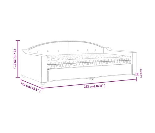 vidaXL Sofá cama con colchón tela crema 100x200 cm