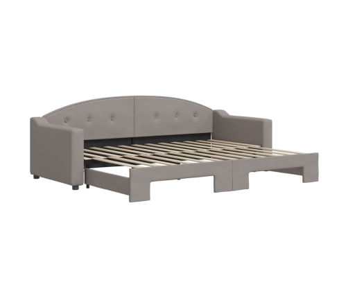 vidaXL Sofá cama nido tela gris taupe 80x200 cm