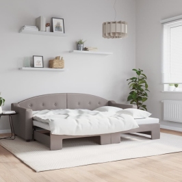 Sofá cama nido tela gris taupe 80x200 cm
