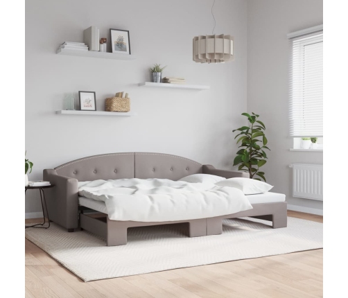 vidaXL Sofá cama nido tela gris taupe 80x200 cm