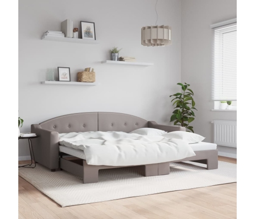 Sofá cama nido tela gris taupe 90x200 cm