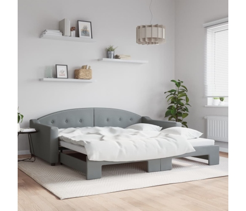 Sofá cama nido tela gris claro 100x200 cm