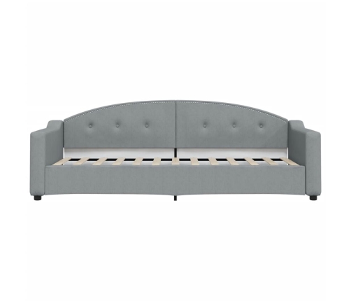 vidaXL Sofá cama nido con cajones tela gris claro 80x200 cm