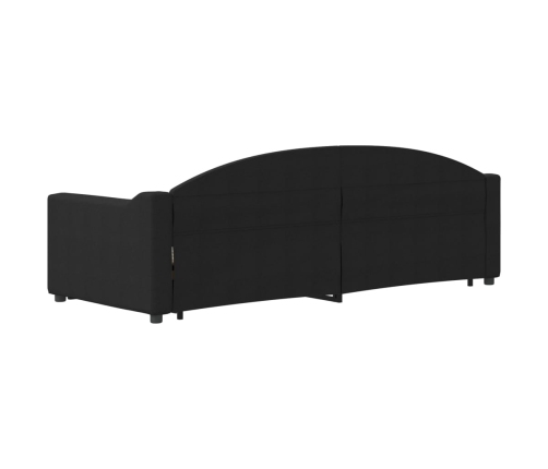 Sofá cama nido con cajones tela negro 80x200 cm