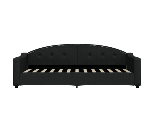 Sofá cama nido con cajones tela negro 80x200 cm