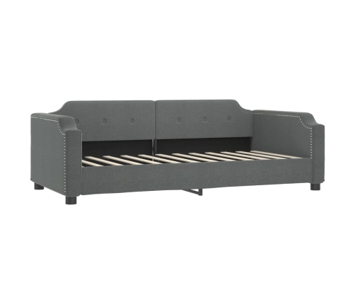 vidaXL Sofá cama con colchón tela gris oscuro 80x200 cm